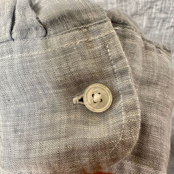 Michael Kors blue linen button down shirt - Picture 4 of 6